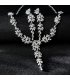 SET640 - Silver Drop Floral Necklace Set
